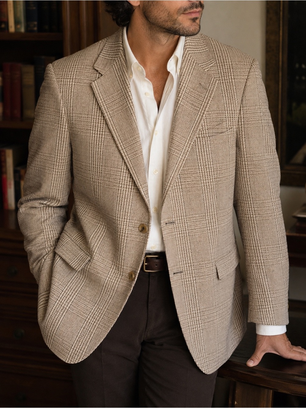 Vintage Club Room Macy’s Houndstooth Blazer Men’s Sport Coat Made in Japan